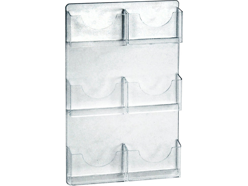 Azar Brochure Holder, 13" x 23.5", Vertical, Wall Mounted, Clear, Acrylic, 2/Pack (252091)