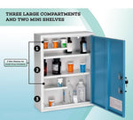 Viva Comfort Dual Lock Surface-Mount Medicine Medical Cabinet, 1.1 cu. ft., Blue (ADI999-04-BLU-MK)