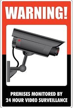 Cosco Video Surveillance Indoor/Outdoor Wall Sign, 8" x 12", White/Black/Red (098381)