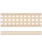 Carson Dellosa Education Straight Border, 3' x 3", Woven Cane, 12/Pack (108525)