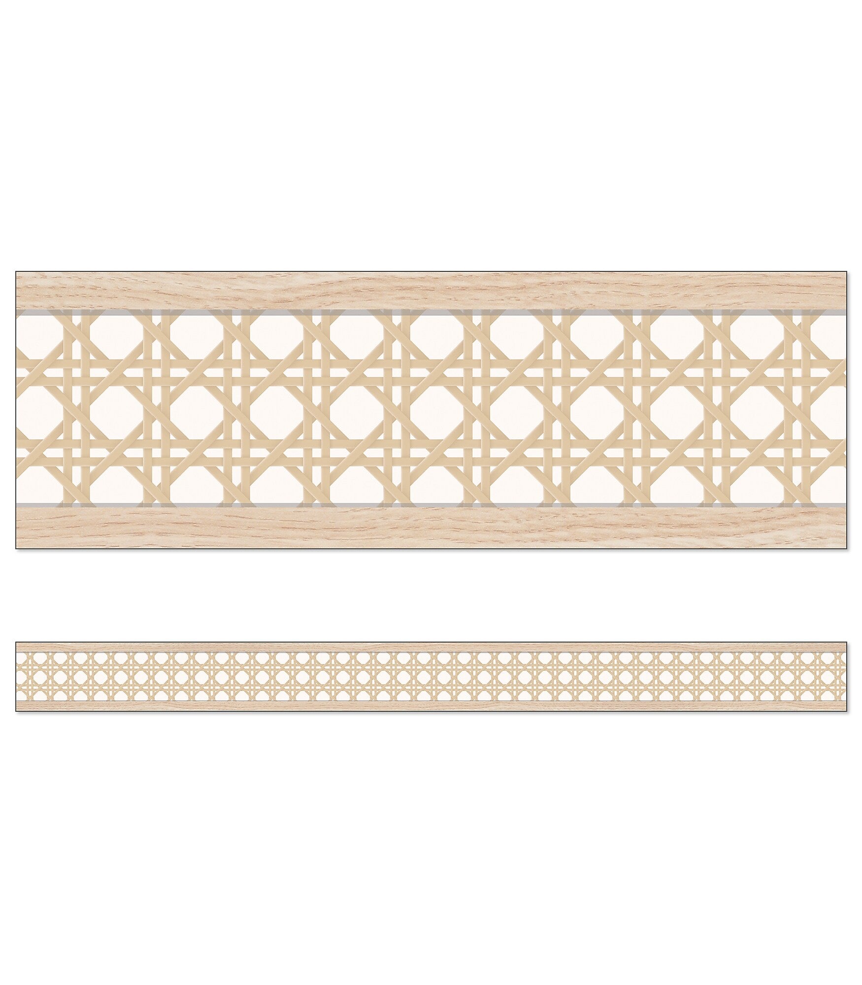 Carson Dellosa Education Straight Border, 3' x 3", Woven Cane, 12/Pack (108525)
