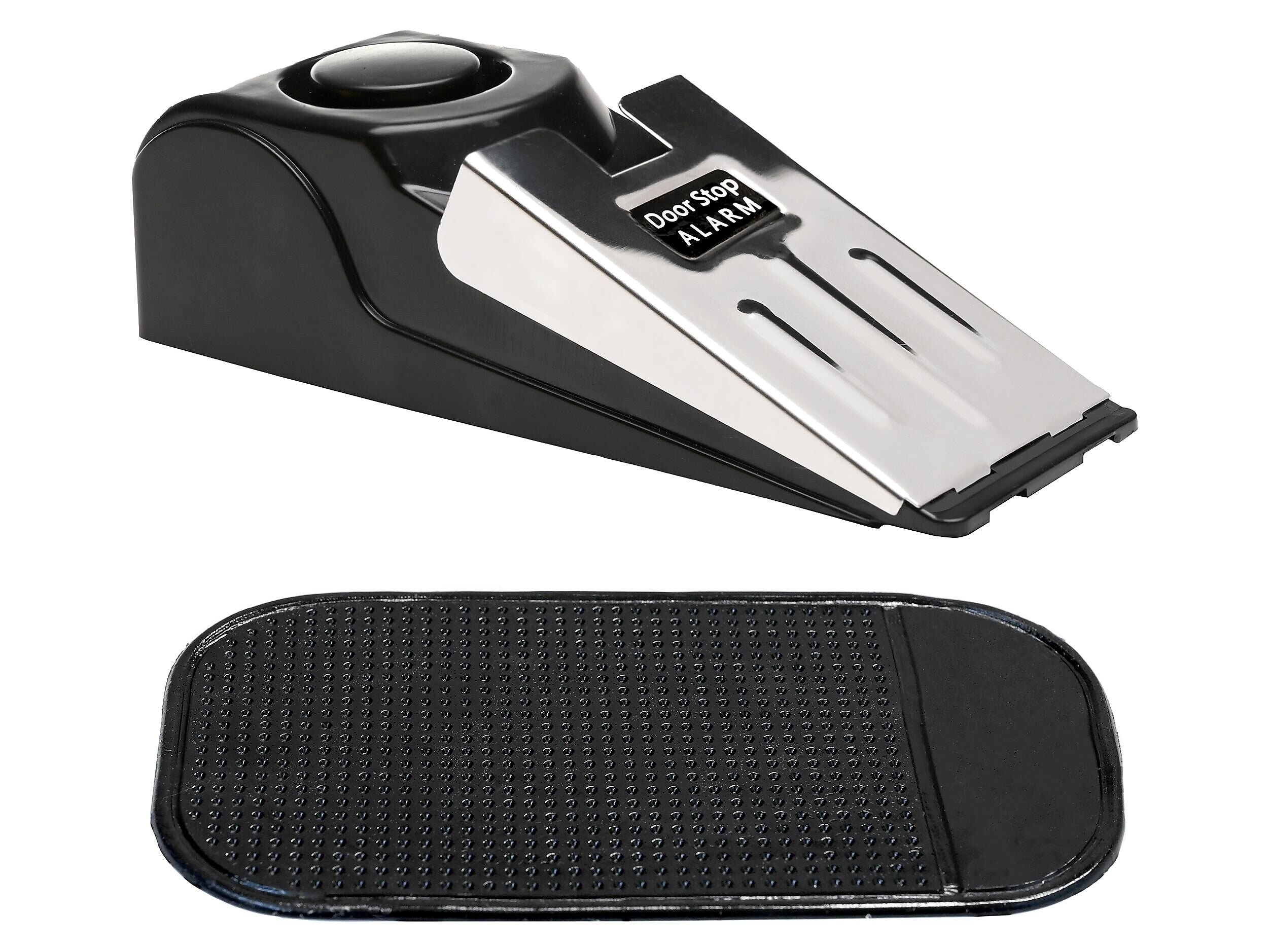 Excello Global Products Stainless Steel Doorstop Alarm, Black/Silver (SPLS-TRVL-0004)