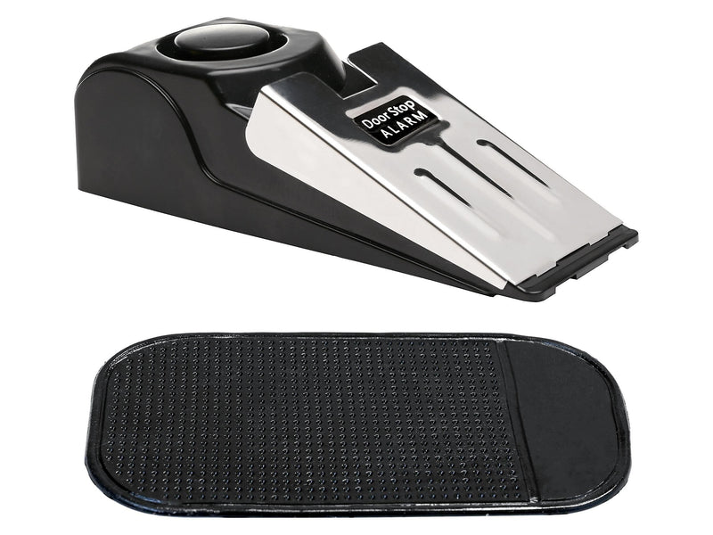 Excello Global Products Stainless Steel Doorstop Alarm, Black/Silver (SPLS-TRVL-0004)