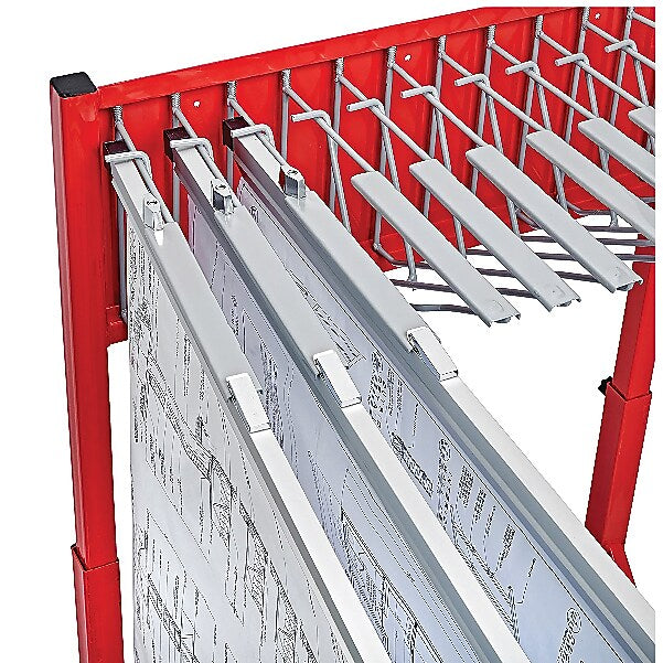AdirOffice Blueprint Metal Mobile File Cart with Lockable Wheels, Red (613-RED)
