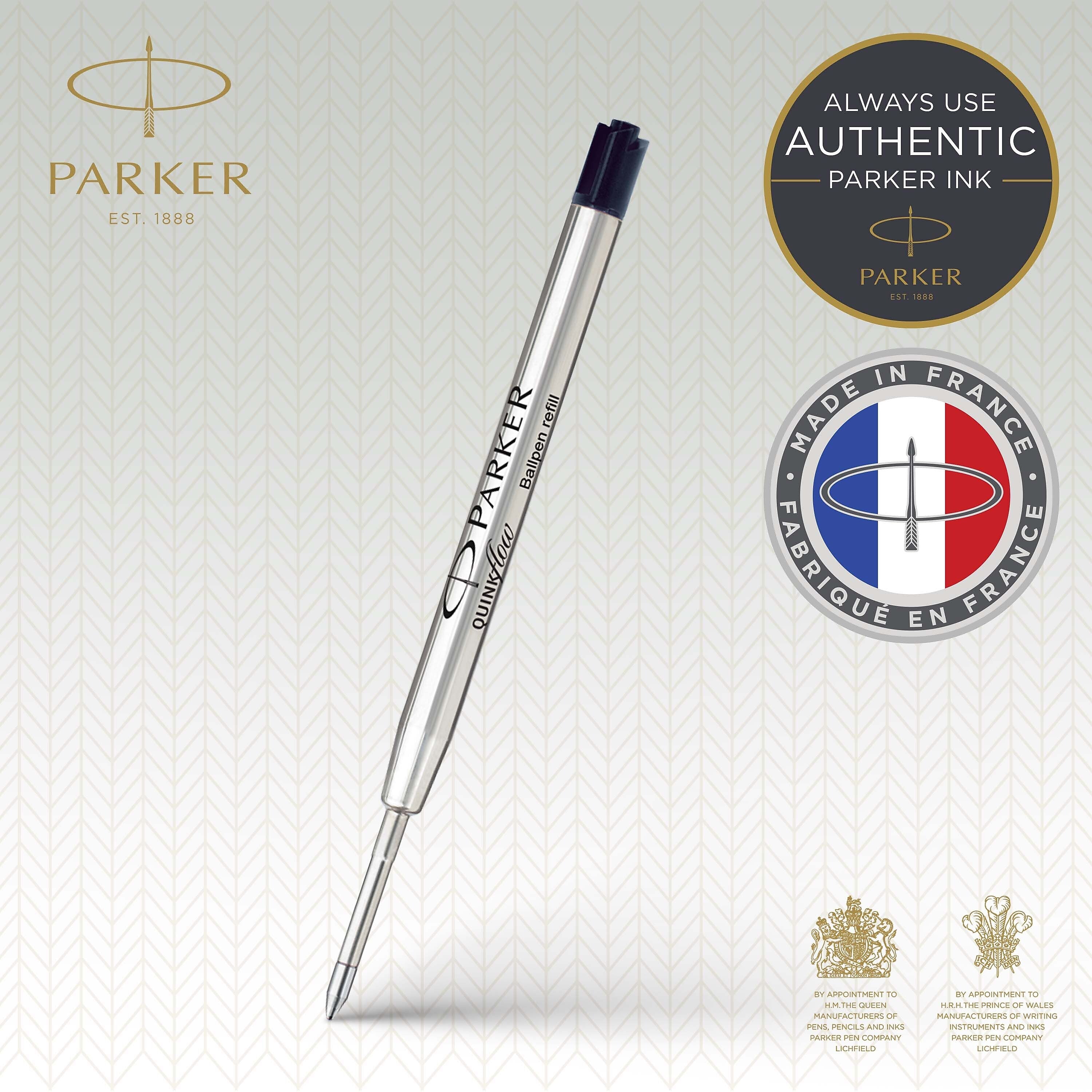 Parker Quinkflow Ballpoint Pen Refill, Black Ink, 10/Pack (2119153)