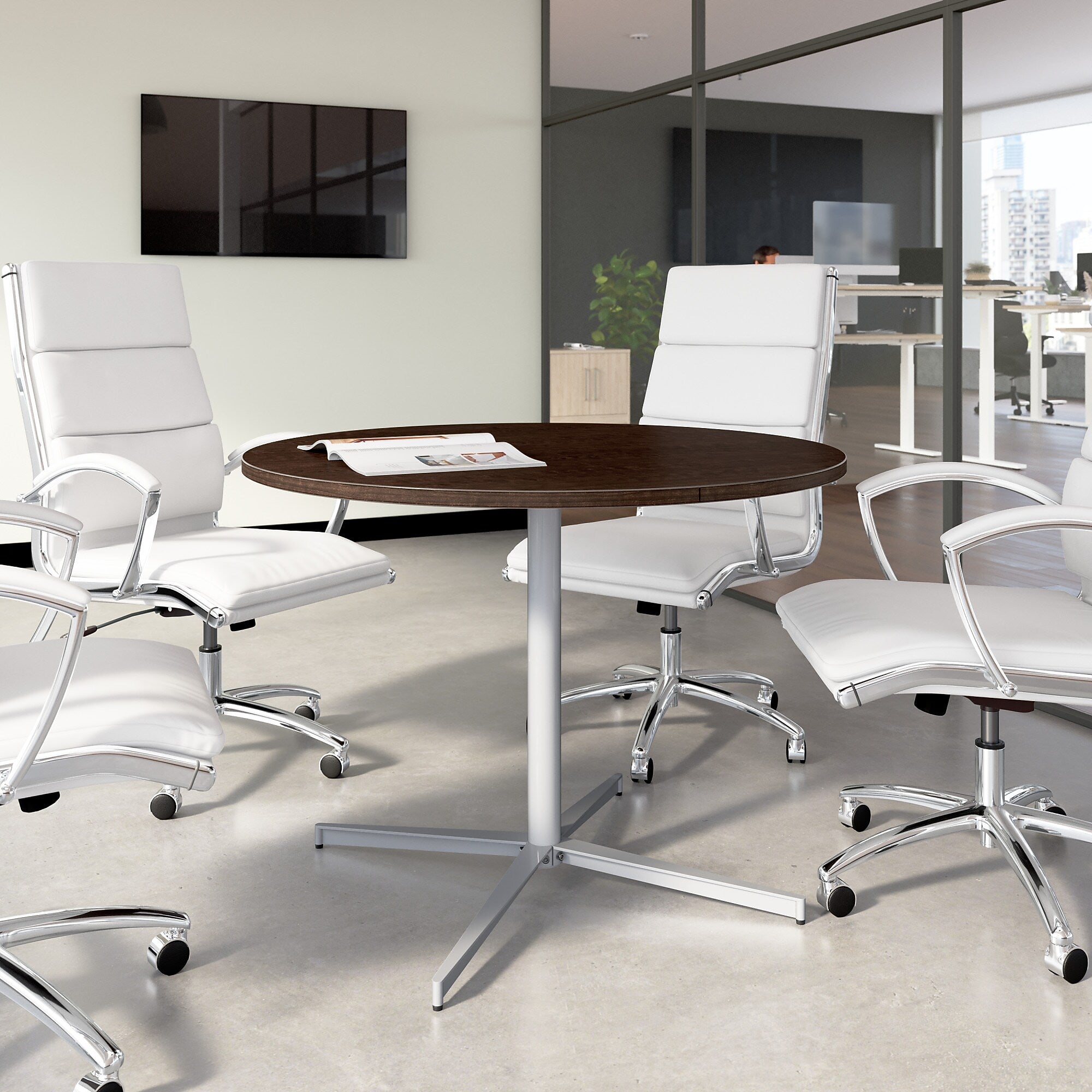 Bush Business Furniture 42" Round Conference Table, Mocha Cherry (99XTB42RMR)