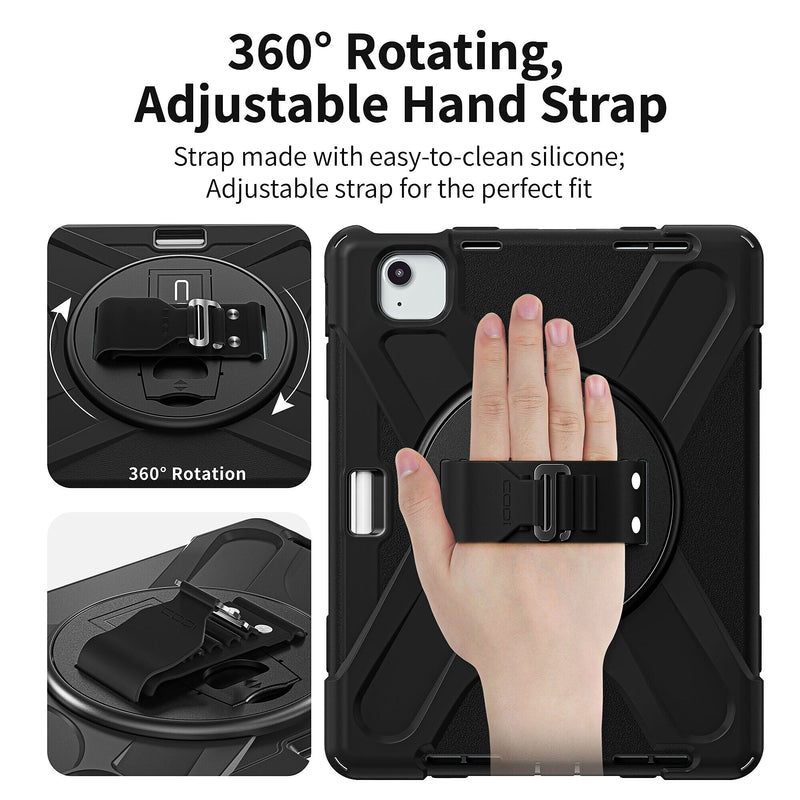 CODi Rugged Case iPad Air 11" (M2, M3), iPad Pro 11" (4th, 3rd, 2nd, 1st Gen), iPad Air 10.9" (5th, 4th Gen), Black (C30705089)