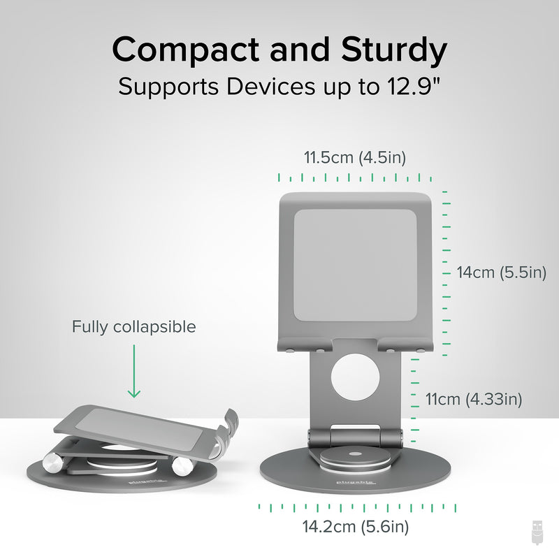 Plugable Universal Adjustable IPad Compatible Tablet Stand, Gray (PT-STAND1)