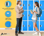AdirOffice 72"H 3-Tier Blue Storage Locker (ADI629-203-BLU-DL)