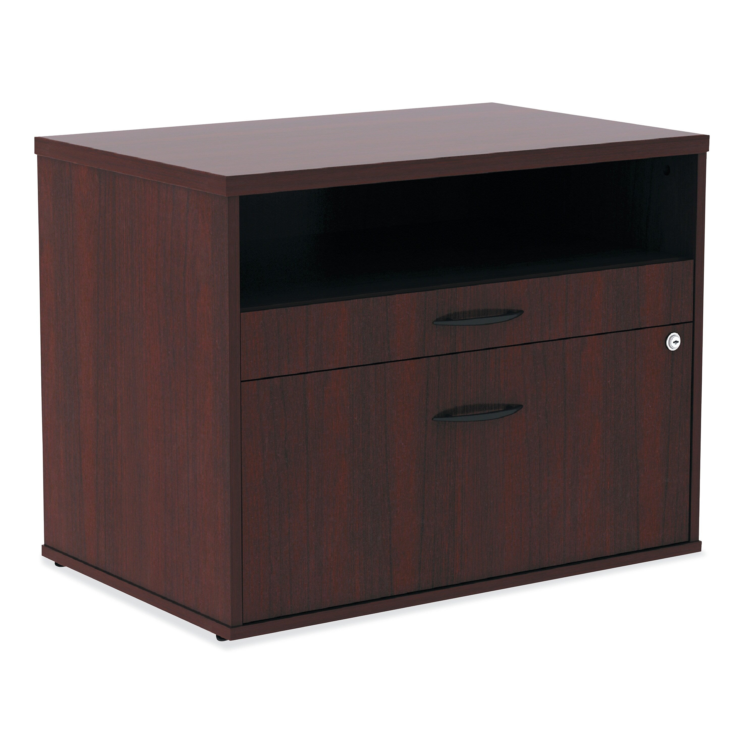 Alera®,  Open Office Series Low File Cabinet Credenza, 29 1/2 x 19 1/8 x 22 7/8, Mahogany