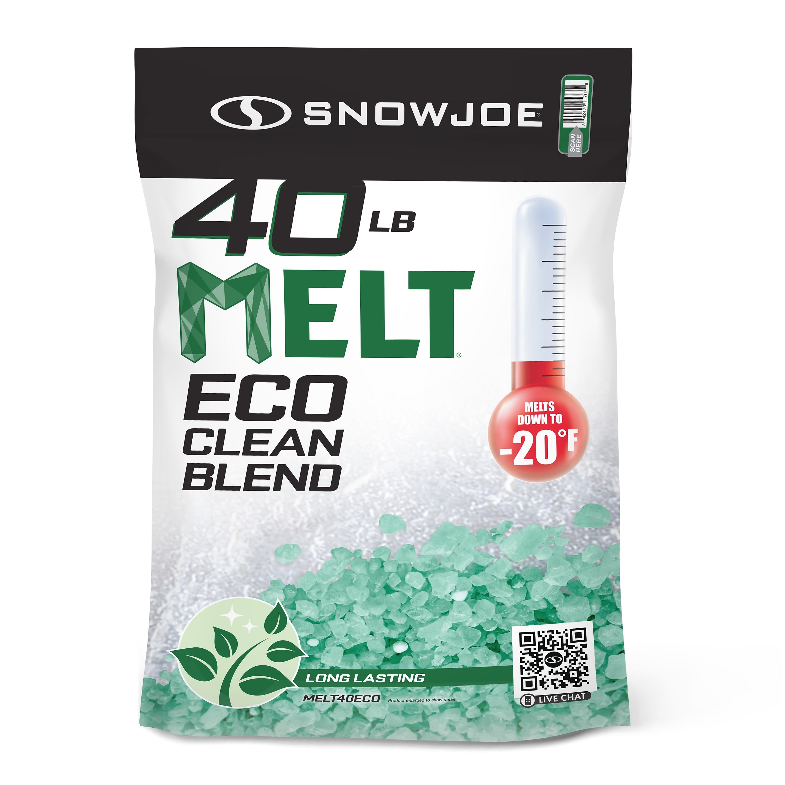 Snow Joe MELT Eco Clean Blend Ice Melt Crystals, 40 lb. Bag (MELT40ECO)