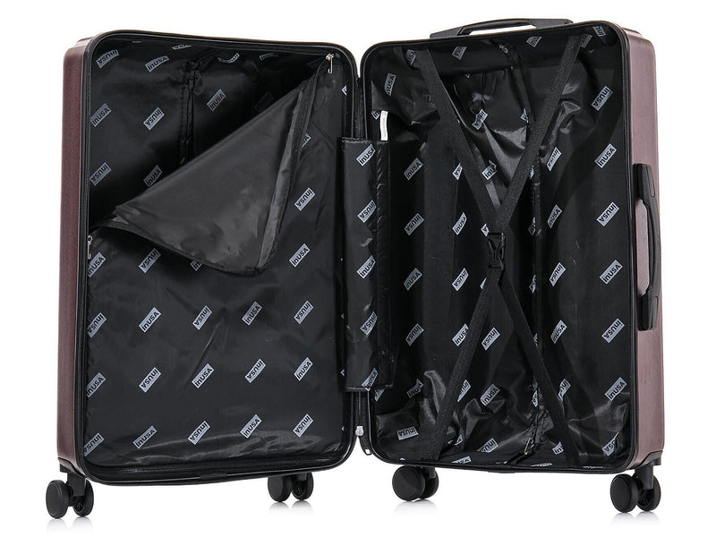 InUSA Drip 24" Hardside Suitcase, 4-Wheeled Spinner, TSA Checkpoint Friendly, Wine (IUDRI00M-WIN)
