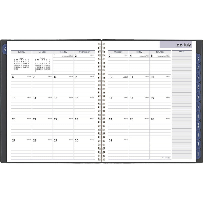 2025-2026 AT-A-GLANCE DayMinder 8.5" x 11" Academic Year Weekly & Monthly Planner, Plastic Cover, Charcoal (AYC520-45-26)