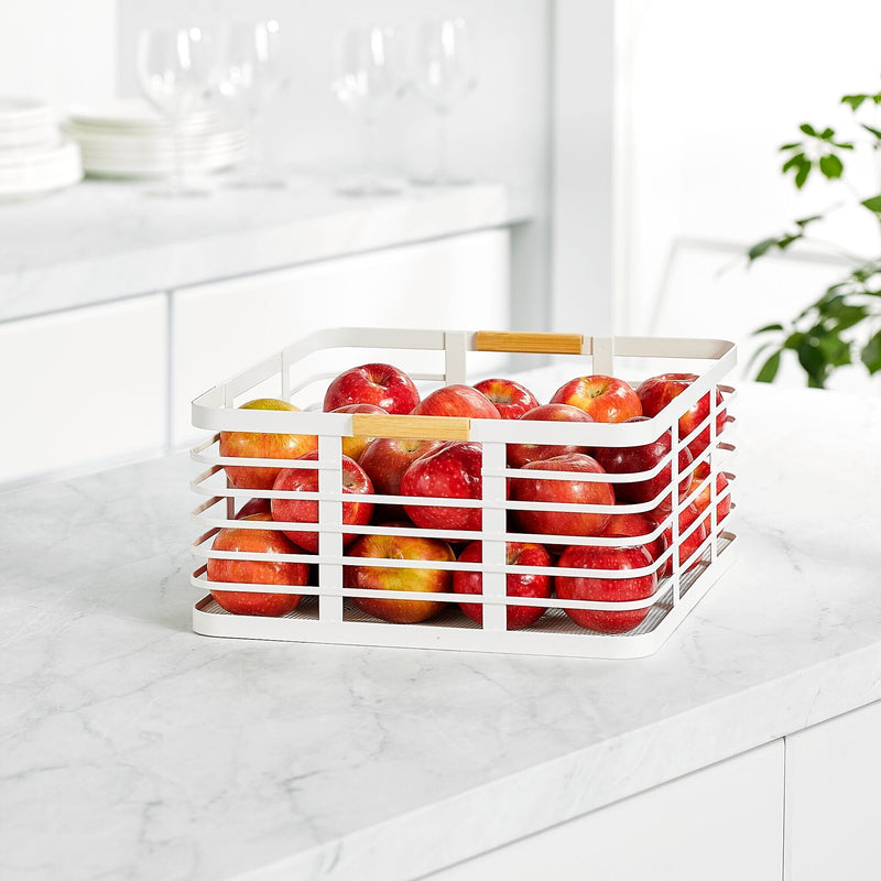 mDesign Steel Organizer, Matte White/Natural (25945)