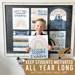 Hadley Designs 14" x 11" Boho Rainbow Growth Mindset Classroom Decor Posters, 9/Set (HDDX004A2JP97)