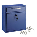 AdirOffice Steel Indoor/Outdoor Interoffice Drop Box Mailbox, Medium, Blue (631-05-BLU-PKG)