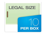 Pendaflex 30% Recycled Pressboard Classification Folder, 2-Divider, 2.5" Expansion, Legal, Light Green, 10/Box (23324R)