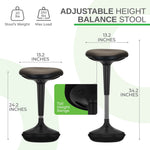 Uncaged Ergonomics Armless Wobble Active Sitting Balance Stool, Faux Leather, Black (WSL-B)