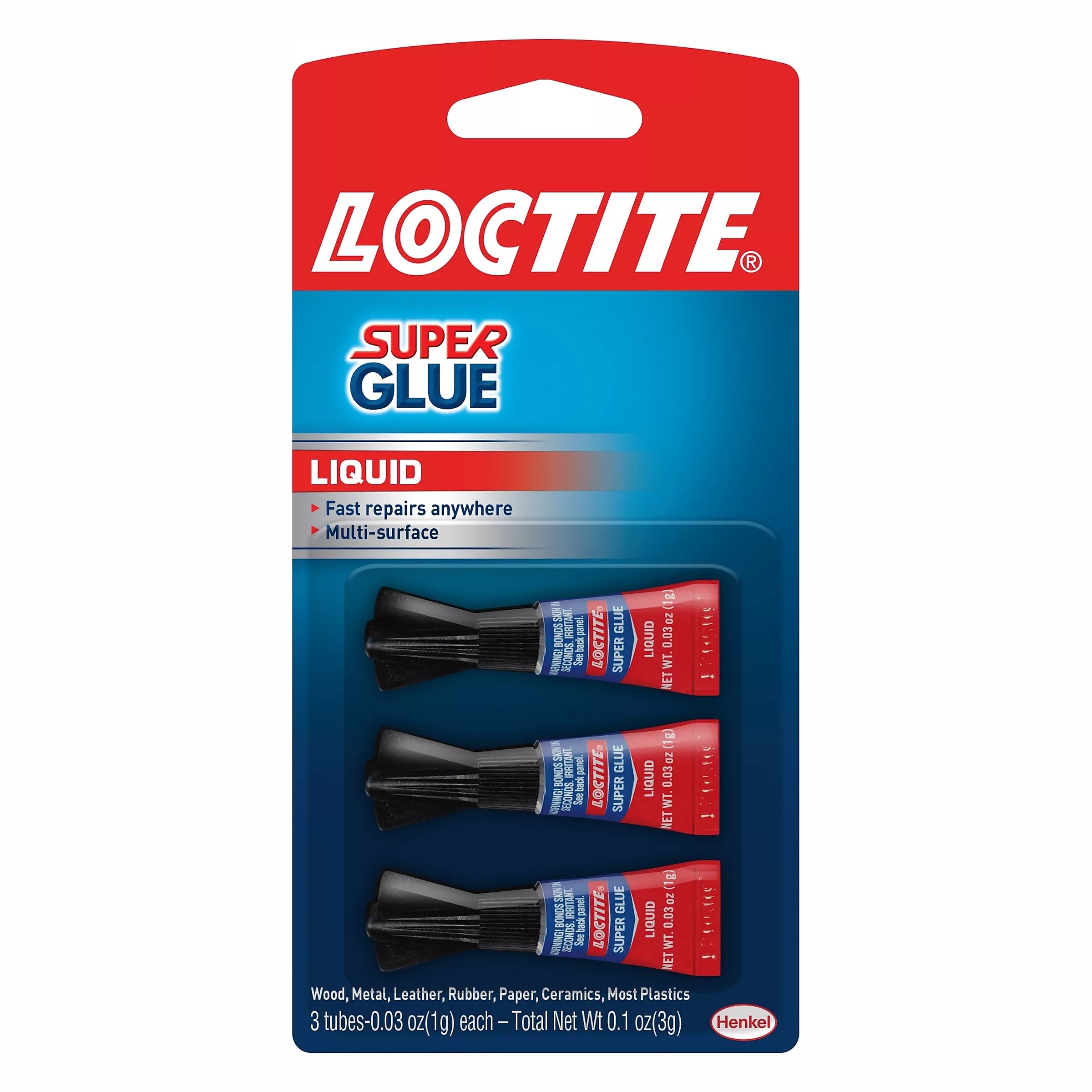Loctite Liquid Super Glue, 0.03 oz., Clear, 3/Pack (1710908)
