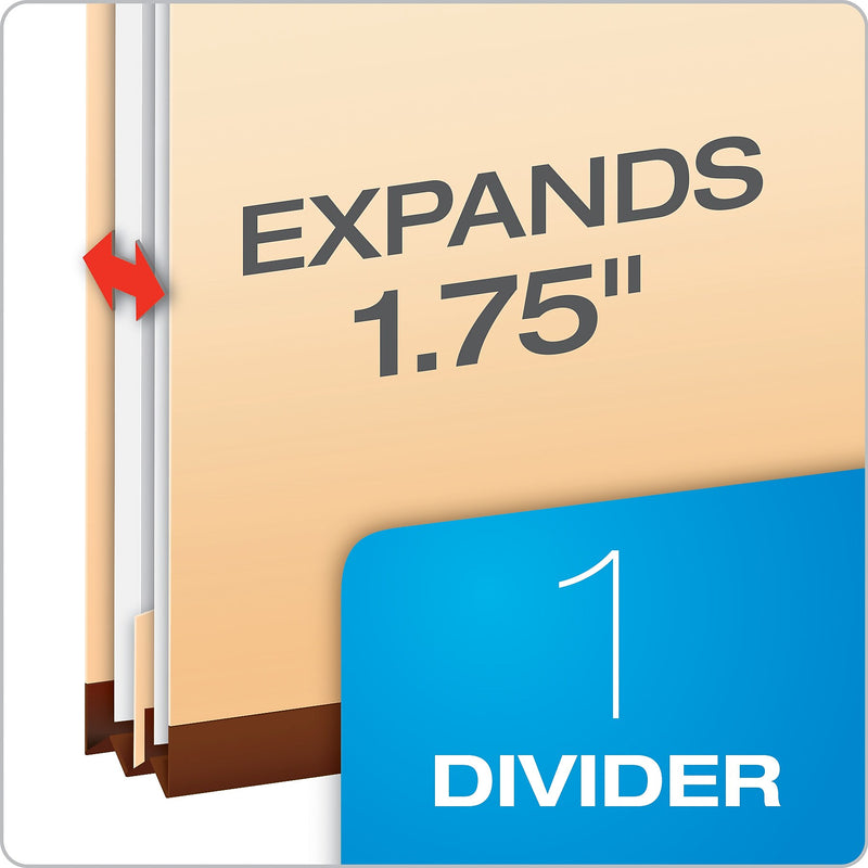 Pendaflex Classification Folder, 1-Dividers, 1 3/4" Expansion, Letter Size, Manila, 10/Box (23700P)