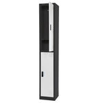 AdirOffice 72"H 2-Tier Black/White Storage Locker (ADI629-202-B-W-DL)