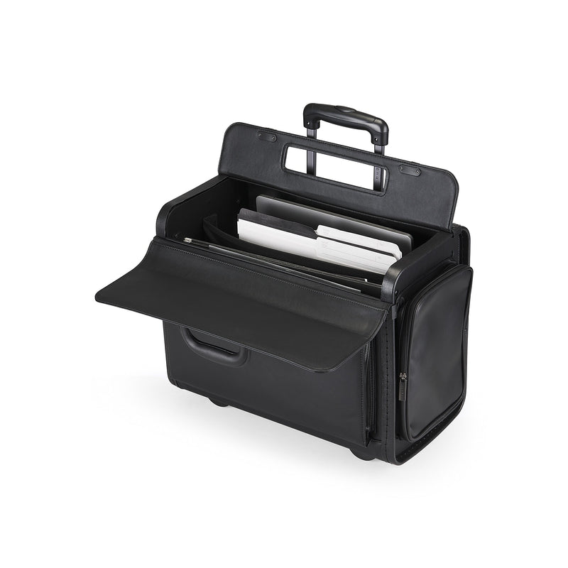 Bugatti Warren Briefcase, Laptop Compatible, Rolling, Black (BZCW053-Black)