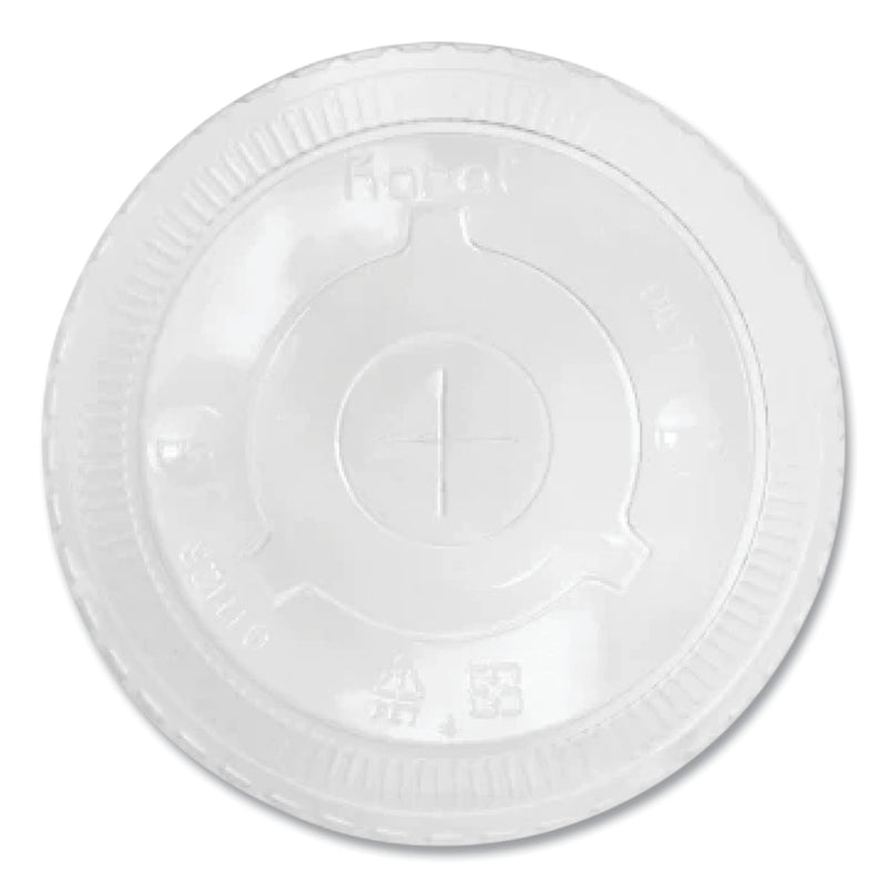 Karat PET Lids, Fits 32 oz Cold Cups, Flat Lid, Clear, 600/Carton