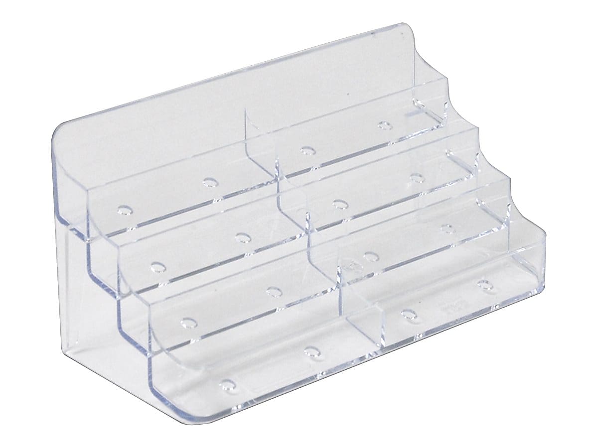 Azar Card Holder, 7.75" x 4", Horizontal, Table Top, Clear, Acrylic, 2/Pack (252017)