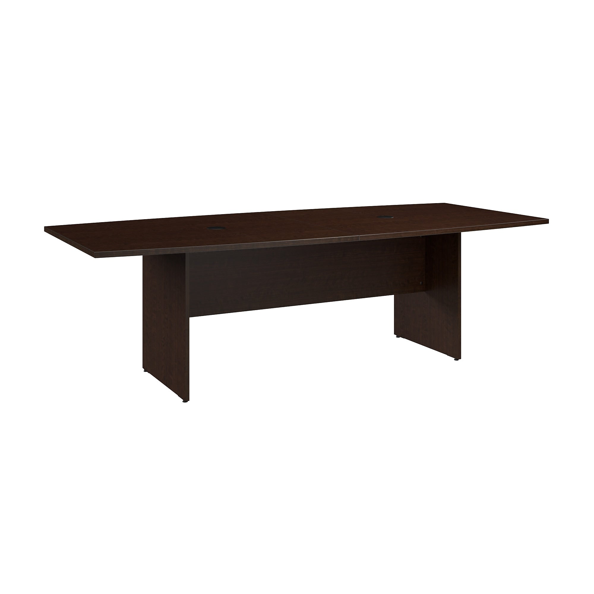 Bush Business Furniture 96W x 42D Boat Shaped Conference Table with Wood Base, Mocha Cherry (99TB9642MRK)