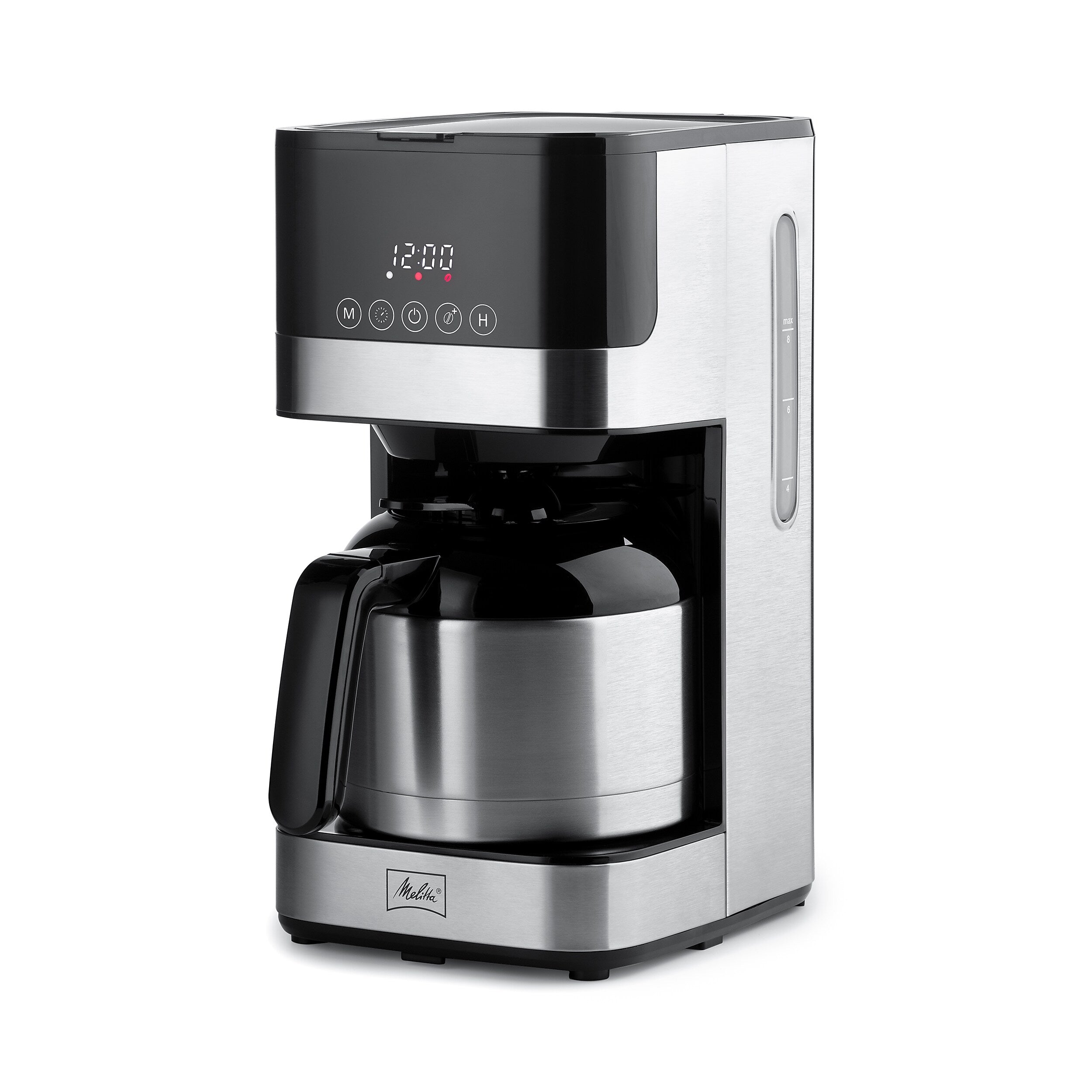 Melitta Aroma Tocco 8-Cups Automatic Drip Coffee Maker, Black/Stainless Steel (MCM010PULBK1)