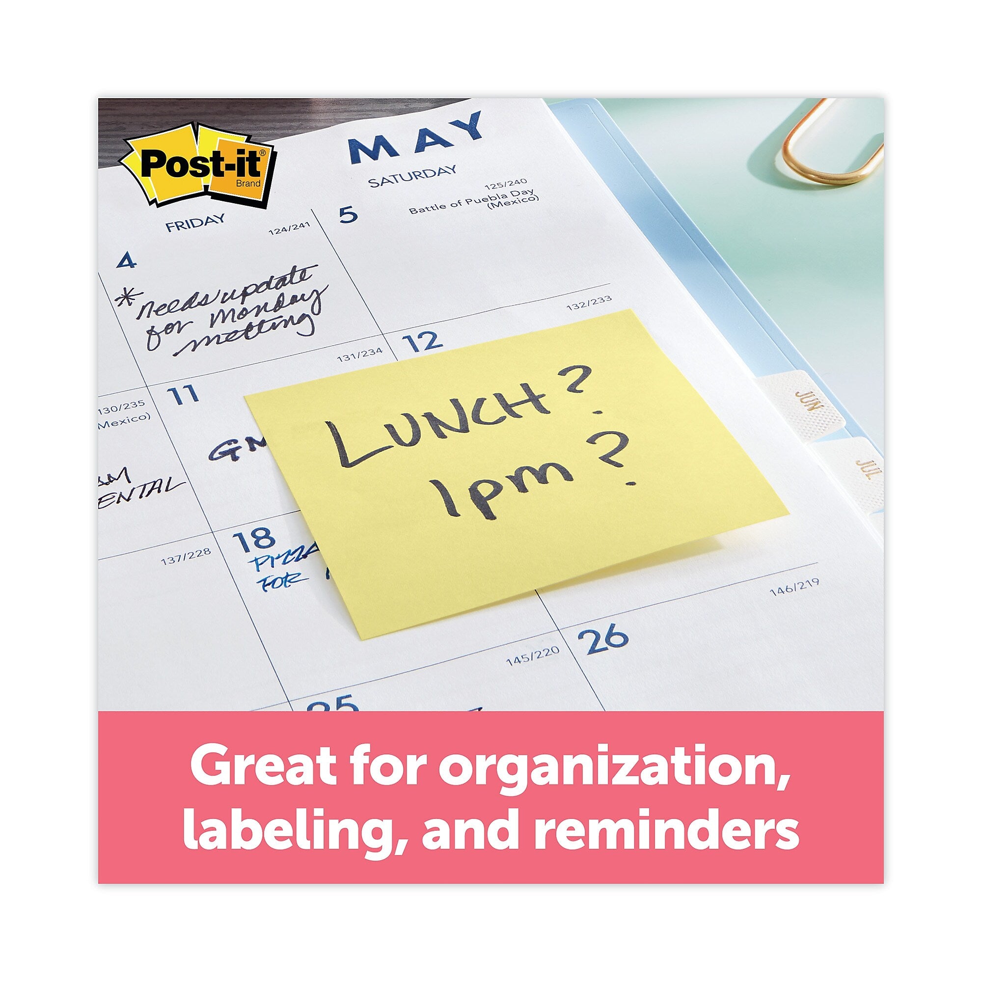 Post-it® Pop-up Super Sticky Dispenser Notes, Cabinet Pack, 3" x 3", Canary Yellow, 90 Sheets/Pad, 18 Pads/Pack