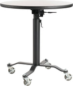 NPS PCT Series Premium Plus 36" Round Café Table, Adjustable Height, Black/Grey Nebula (PCT136PBTMGY)
