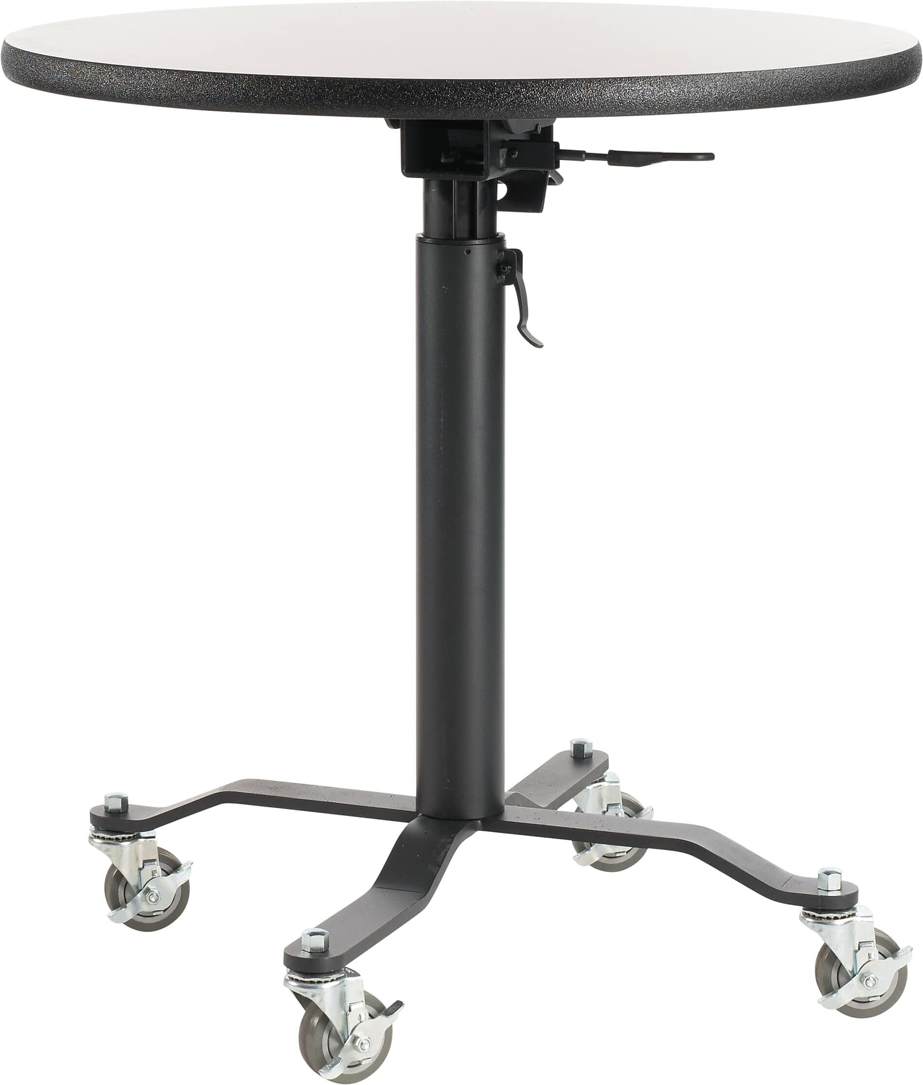 NPS PCT Series Premium Plus 36" Round Café Table, Adjustable Height, Black/Grey Nebula (PCT136PBTMGY)