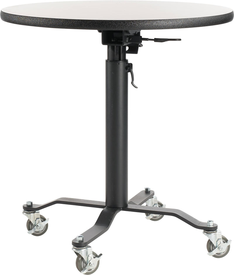 NPS PCT Series Premium Plus 36" Round Café Table, Adjustable Height, Black/Grey Nebula (PCT136PBTMGY)