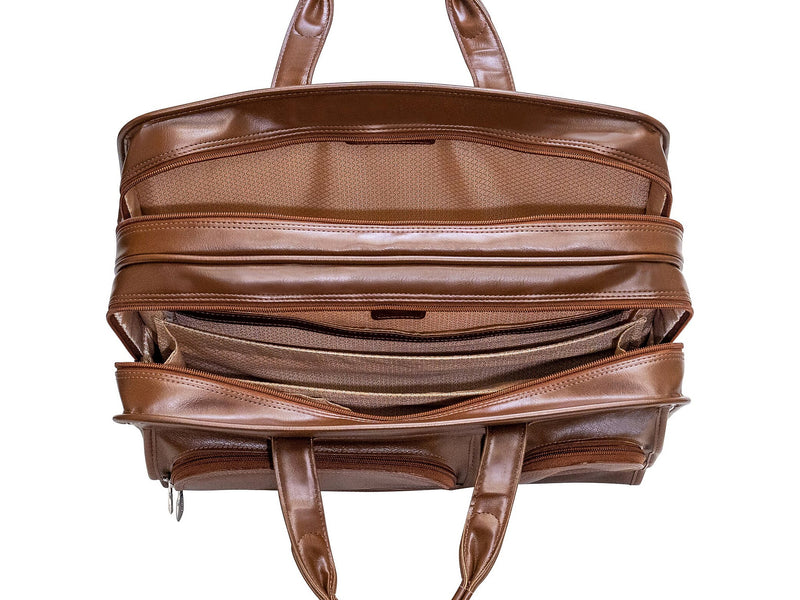 McKlein Hubbard Leather Briefcase, Laptop Compatible, Brown (88434)