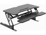 Mount-It! 38"W Manual Rectangular Adjustable Standing Desk Converter, Black (MI-15009)