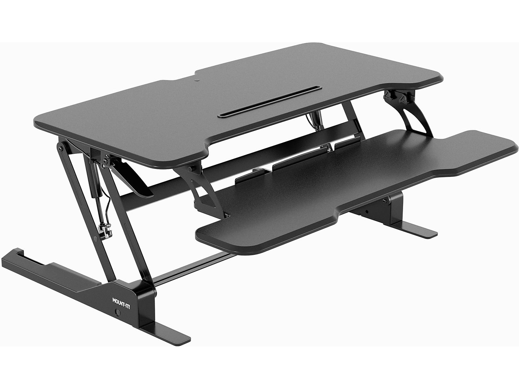 Mount-It! 38"W Manual Rectangular Adjustable Standing Desk Converter, Black (MI-15009)