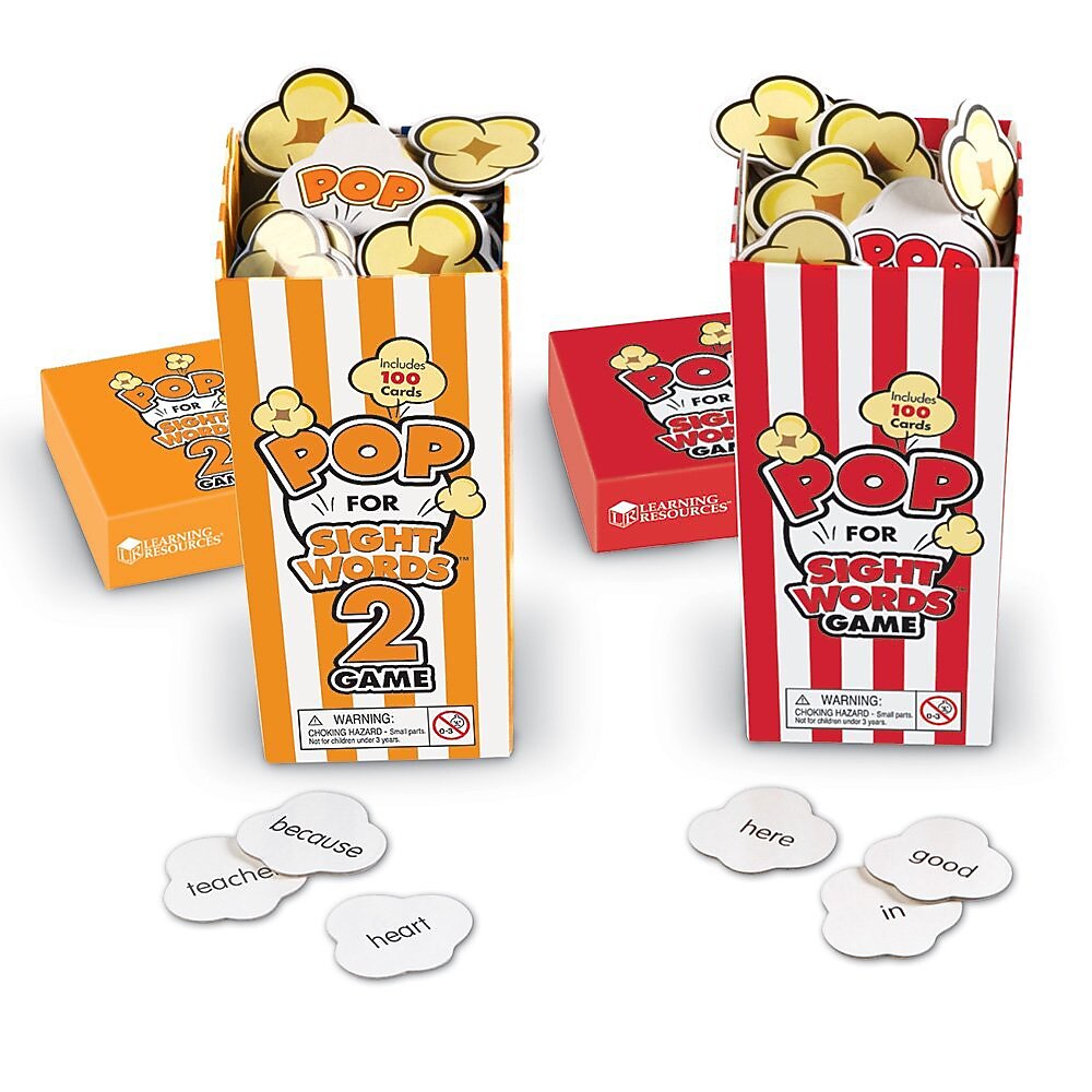 Learning Resources Pop For Sight Words Games, 2 Games/Pack