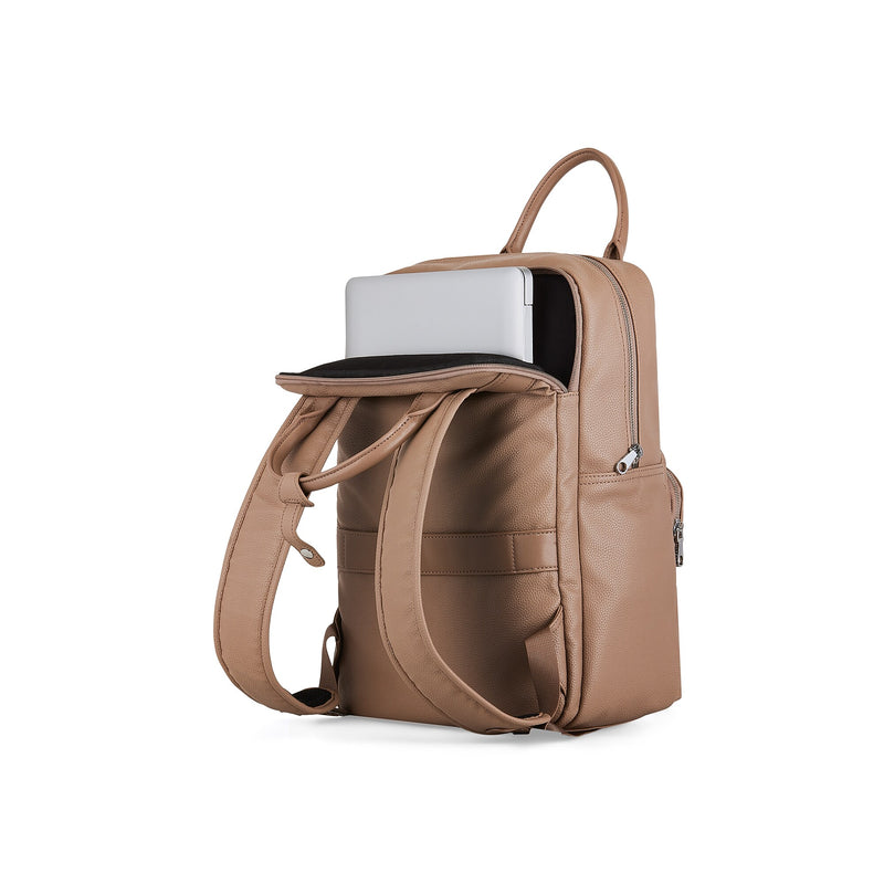 Bugatti Pure Laptop Backpack, Medium, Taupe (BKP2466BU-TAUPE)