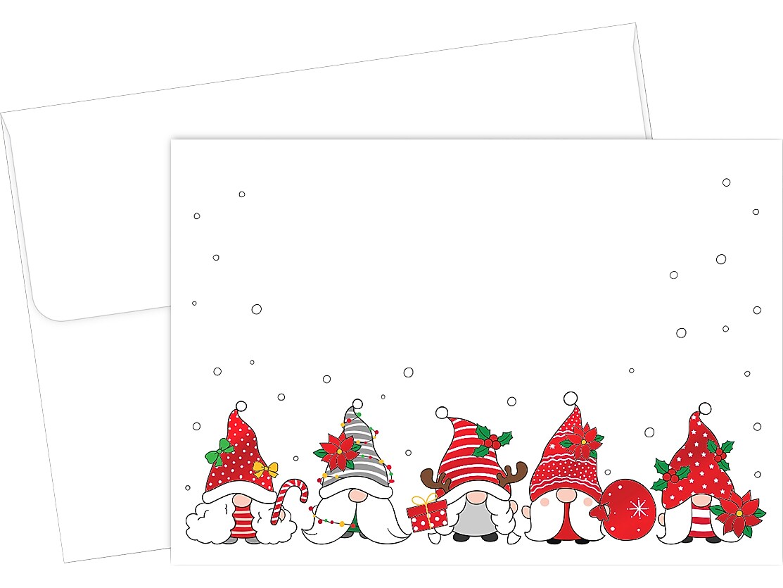 Great Papers Holiday Gnomes Seasonal Stationery Kit, Multicolor, 50/Pack (2023053)