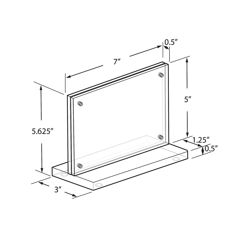 Azar Non-Specified Holder, 7" x 5.625", Horizontal, Table Top, Clear, Acrylic (104775)
