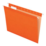 Pendaflex Reinforced Hanging File Folders, 1/5 Tab, Letter Size, Orange, 25/Box (04152 1/5 ORA)