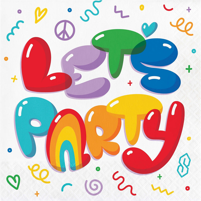 Creative Converting Bubbly Birthday Plates and Napkins Kit, Multicolored, Serves 16 (DTC9502E2G)
