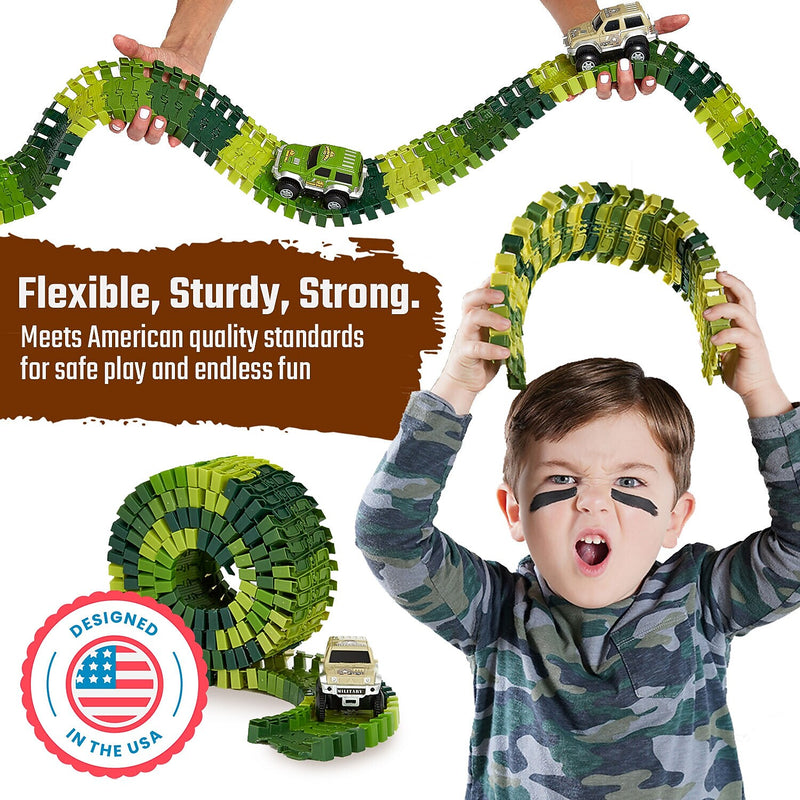 JITTERYGIT Dino Journey Race Track Site Toy Set, 177 Pieces/Pack (DINO-TRACK-GID-JOURNEY-SET - GREEN)