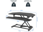 FlexiSpot M7 Series 36"W Manual Rectangular Adjustable Standing Desk Converter, Black (M7-E-36C)
