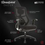 Beautyrest Duo-EX Ergonomic Mesh Swivel Task Chair, Black/Gray (60051GRY)