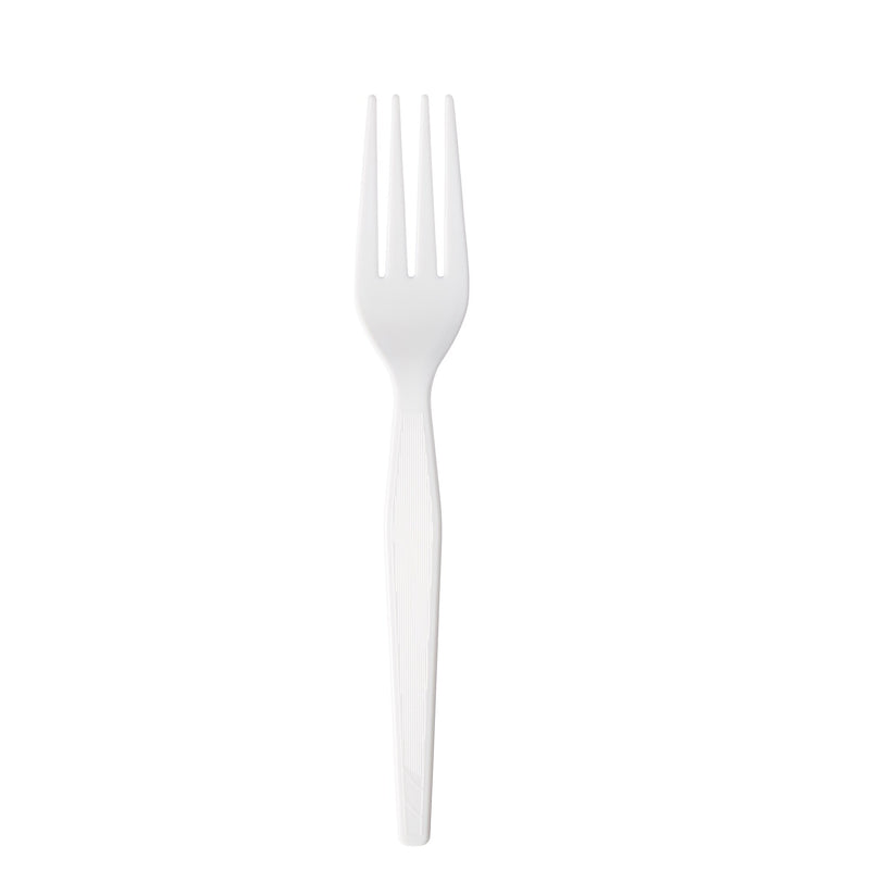 Dixie Plastic Fork, Heavy-Weight, White, 1000/Carton (FH217)