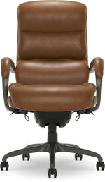La-Z-Boy Aberdeen Ergonomic Bonded Leather Swivel Computer and Desk Chair, Camel (51545-CAM)