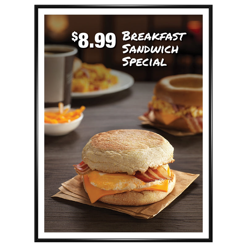 Excello Global Products 24" x 36" Plastic Poster Frame, Black  (SPLS-PPFRM-2436)