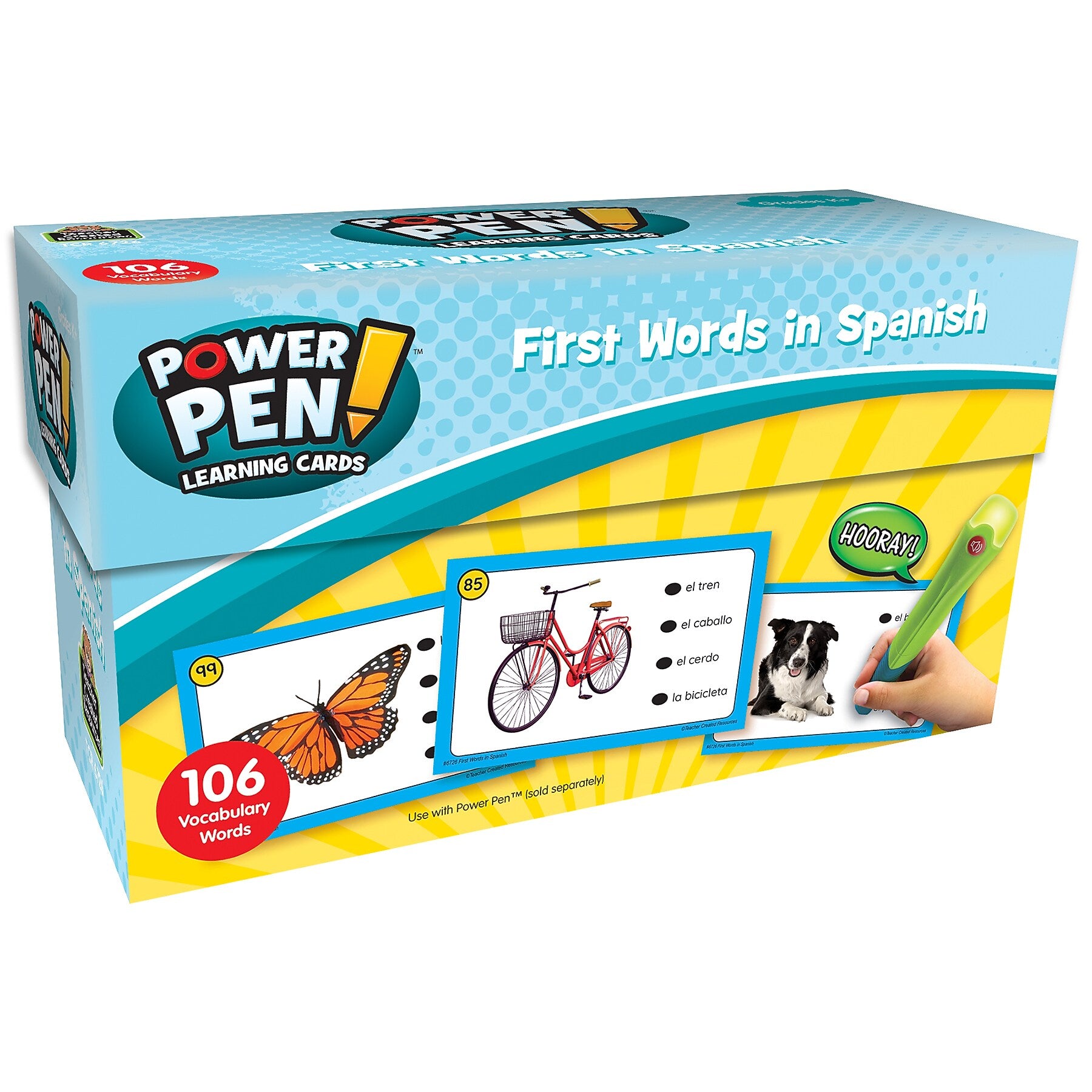 Teacher Created Resources Power Pen Learning Cards: First Words in Spanish, 53/Pack (TCR6726)